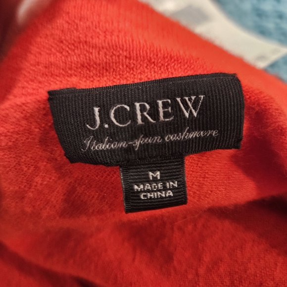 J.Crew Italian-Spun Cashmere Tie-Neck Sweater — Classic Red. Size Medium - Picture 4 of 16